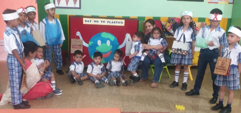 Joyland Montessori School teachers with children in a playful classroom environment, Sector 38 Chandigarh
